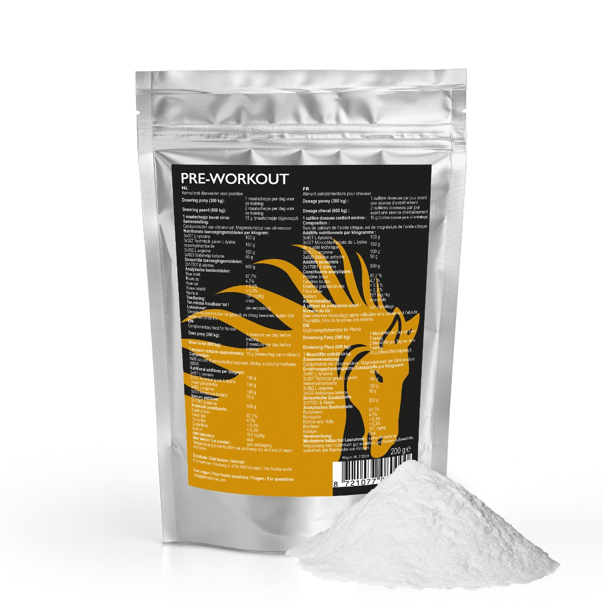 Pre workout paard 200 gram
