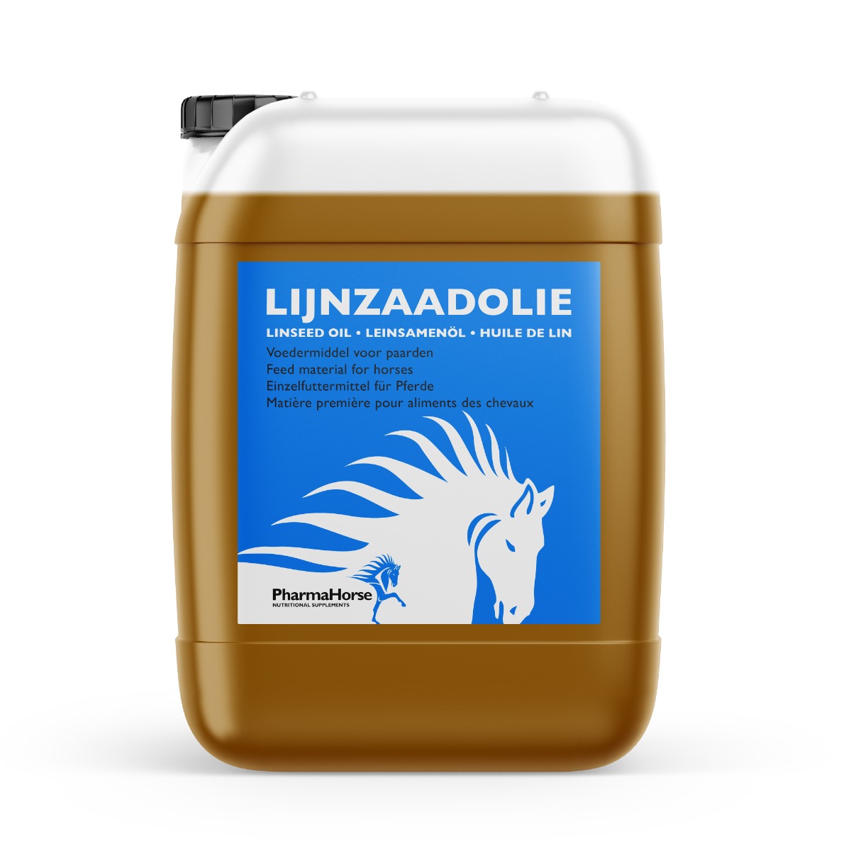 Afbeelding Lijnzaadolie paard 10 L door Pharmahorse.nl