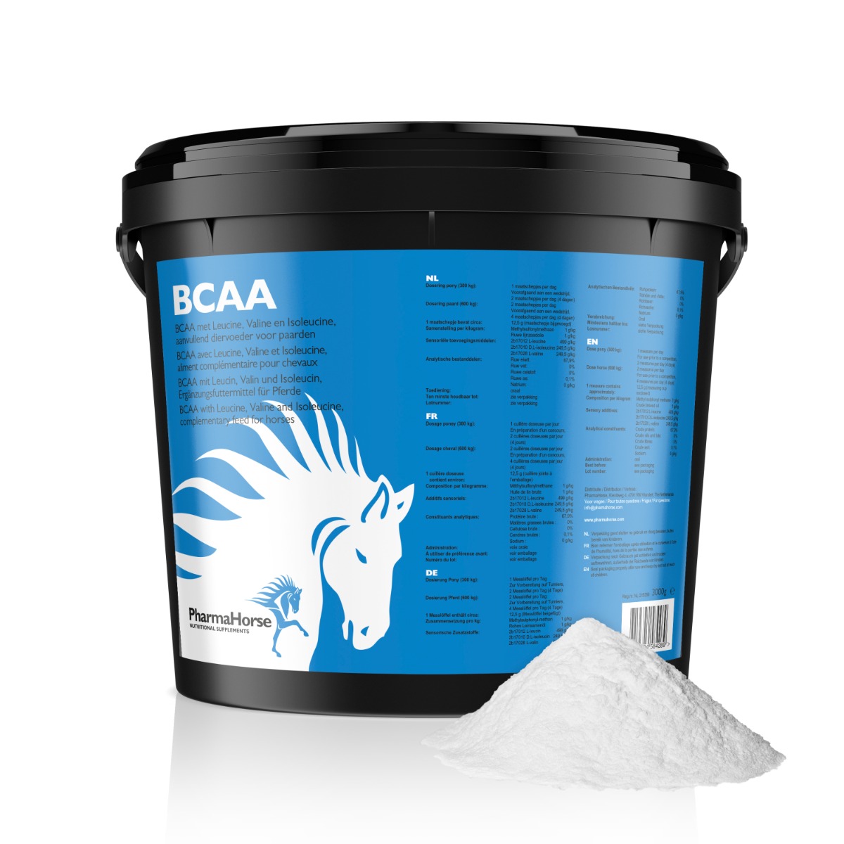 Afbeelding BCAA Muscle Build paard 3000 gr. door Pharmahorse.nl