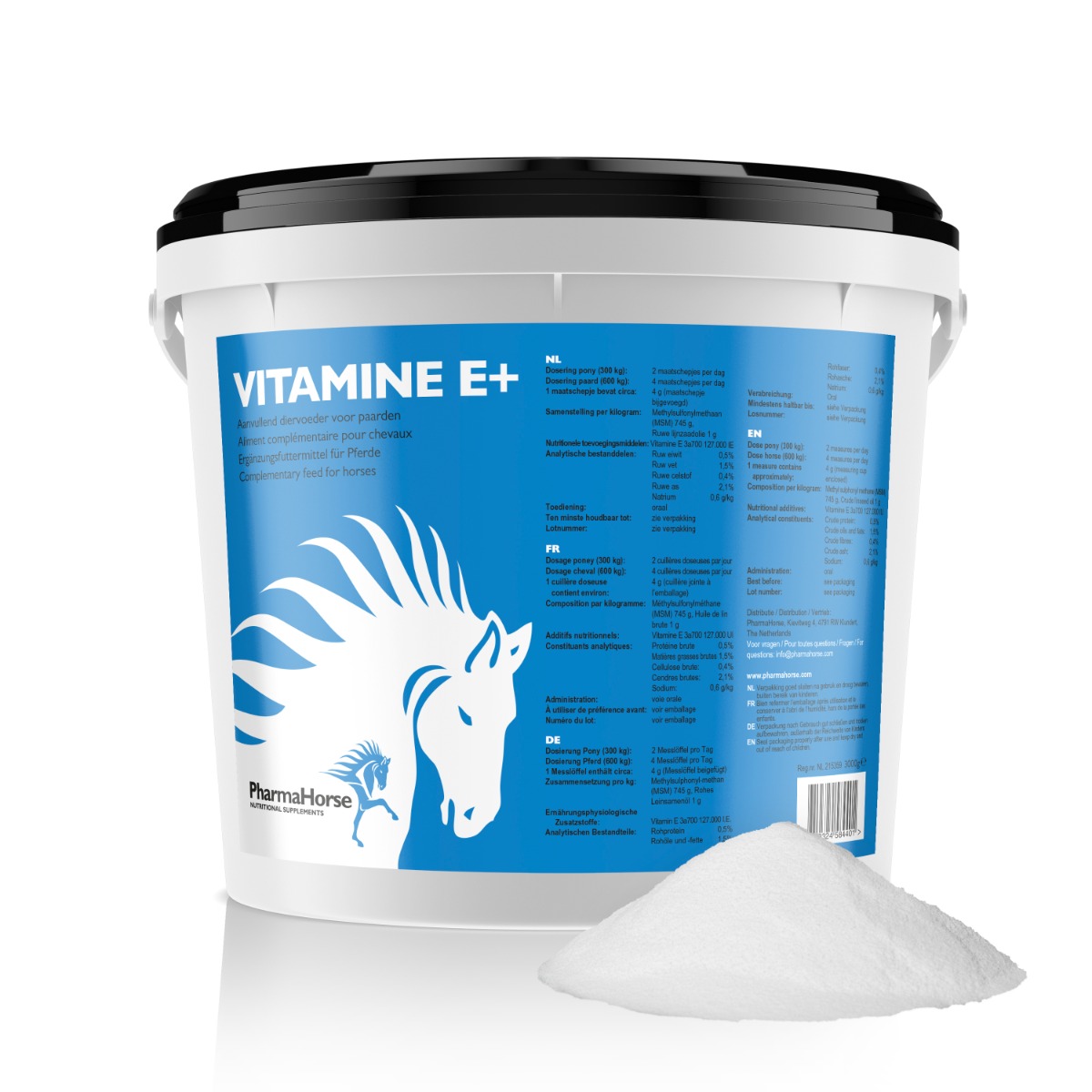 Afbeelding Vitamine E paard 3000 gram door Pharmahorse.nl