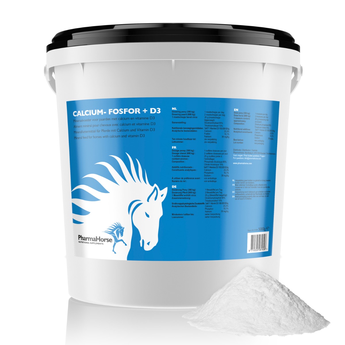 Calcium fosfor + D3 paard 5000 gram