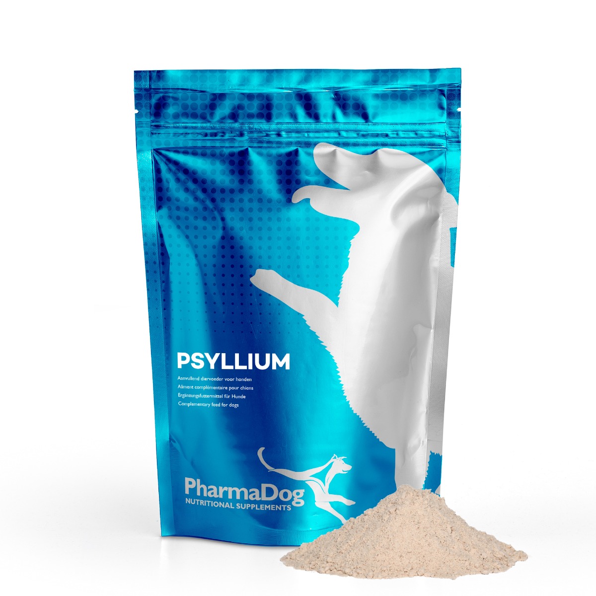 Gemalen psyllium hond