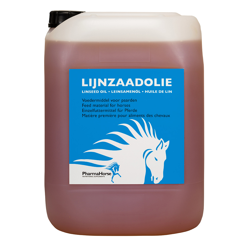 Afbeelding Lijnzaadolie paard 20 Liter door Pharmahorse.nl